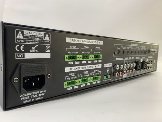 аудио система PA канала усилителя 6 матрицы 6*120W установила 70dB коэффициент S/n