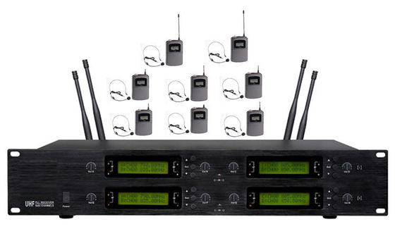 Система LCD микрофона UHF 8 каналов беспроводная